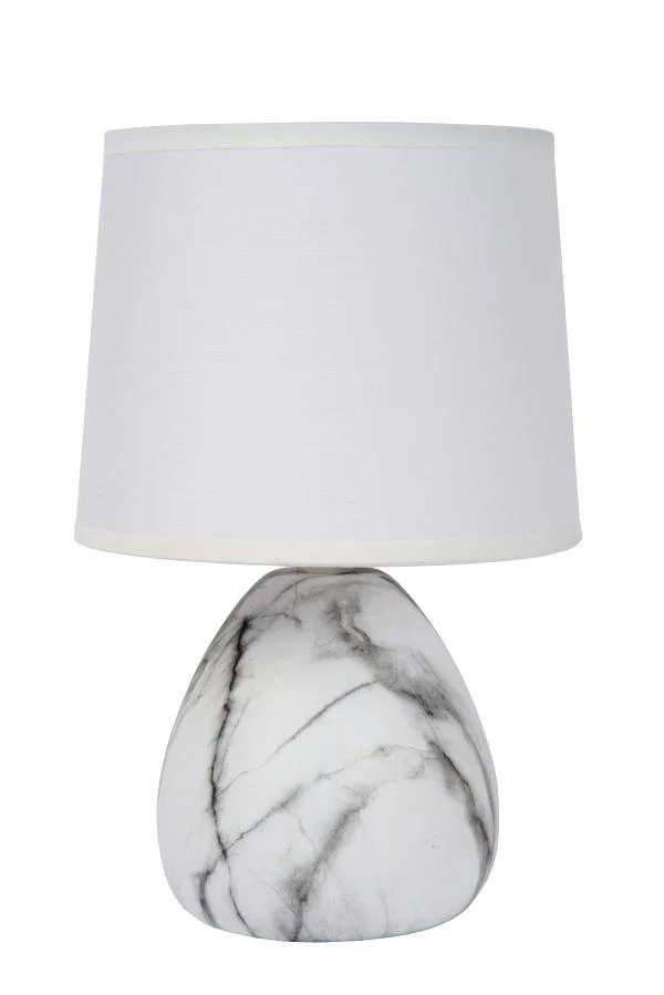 Lucide MARMO - Lampe de table - Ø 16 cm - 1xE14 - Blanc - éteint